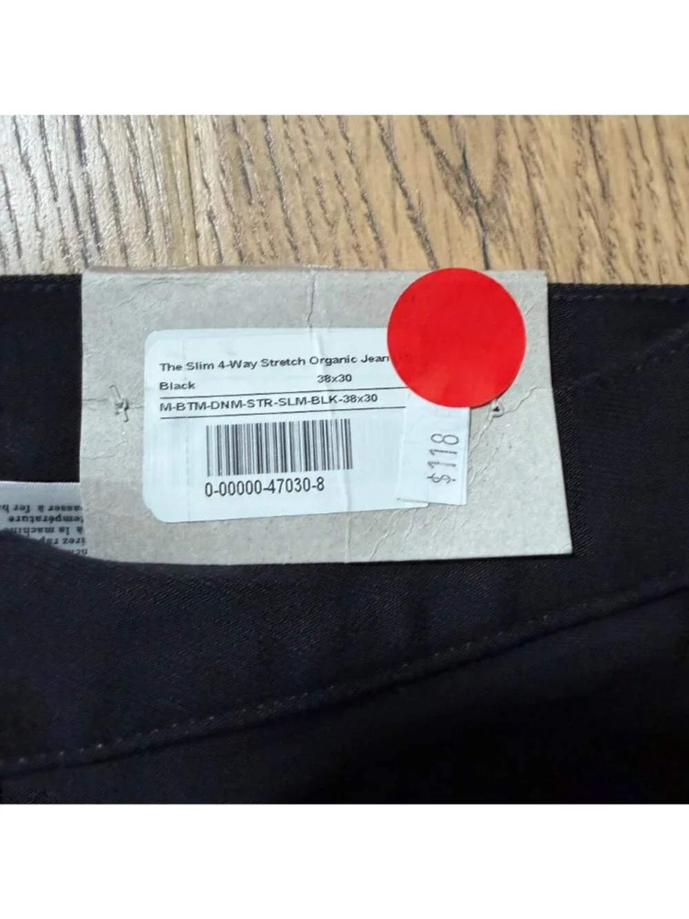 Everlane The Slim 4-Way Stretch Organic Jean | Uniform Black Size 38x30 NWT
